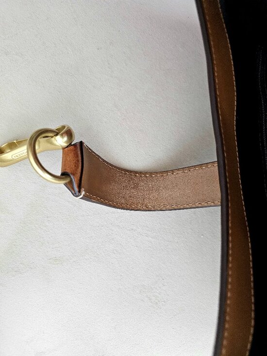 Coach Vintage Signature Jacquard Shoulder Bag | Style D0768 | Leather Trim | Hor - Picture 13 of 16